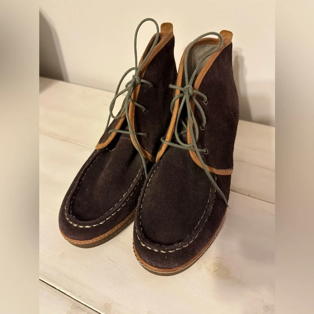 Olukai Wali Suede - Women's Comfort Wedge size 7.5 in brown - Picture 4 of 9